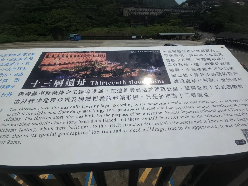 陰陽海觀景台是許多攝影愛好者捕捉九份夜景拍照前必經的路段，氣勢磅礡的水湳洞十三層遺址更被譽為台版天空之城，廢墟感十足的建築與山海呼應。