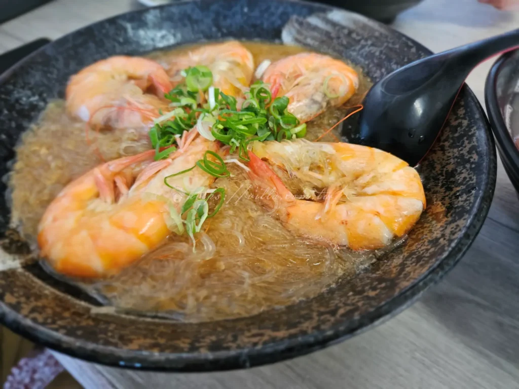 新北貢寮美食-嗨九蒸鮮小吃-蒜蝦冬粉剖半鮮蝦