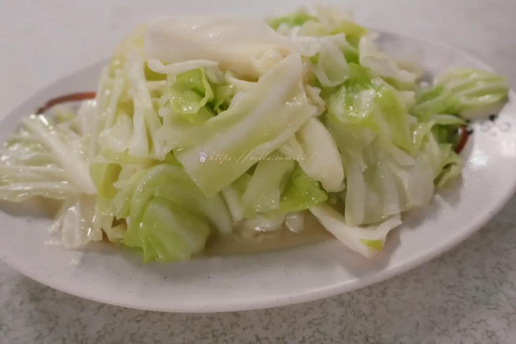 長興釣蝦場炒高麗菜,清炒大盤爽脆